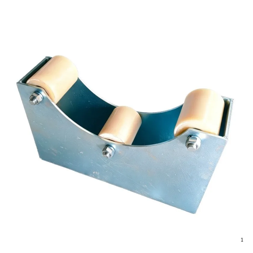 Roller bracket Galvanized steel nylon pulley Smooth wear-resistant three-wheel pulley Pipeline overhead pulley