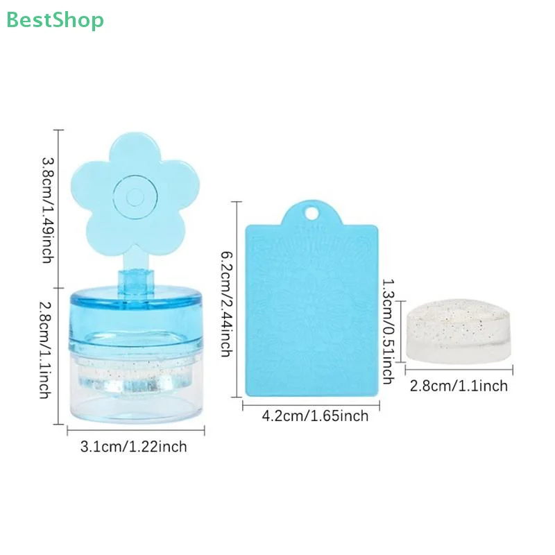 1세트 꽃 모양 네일 스탬퍼 투명 실리콘 헤드 매니큐어 스크래퍼 전사 템플릿 프린팅 키트 네일 아트 스탬핑 플레이트