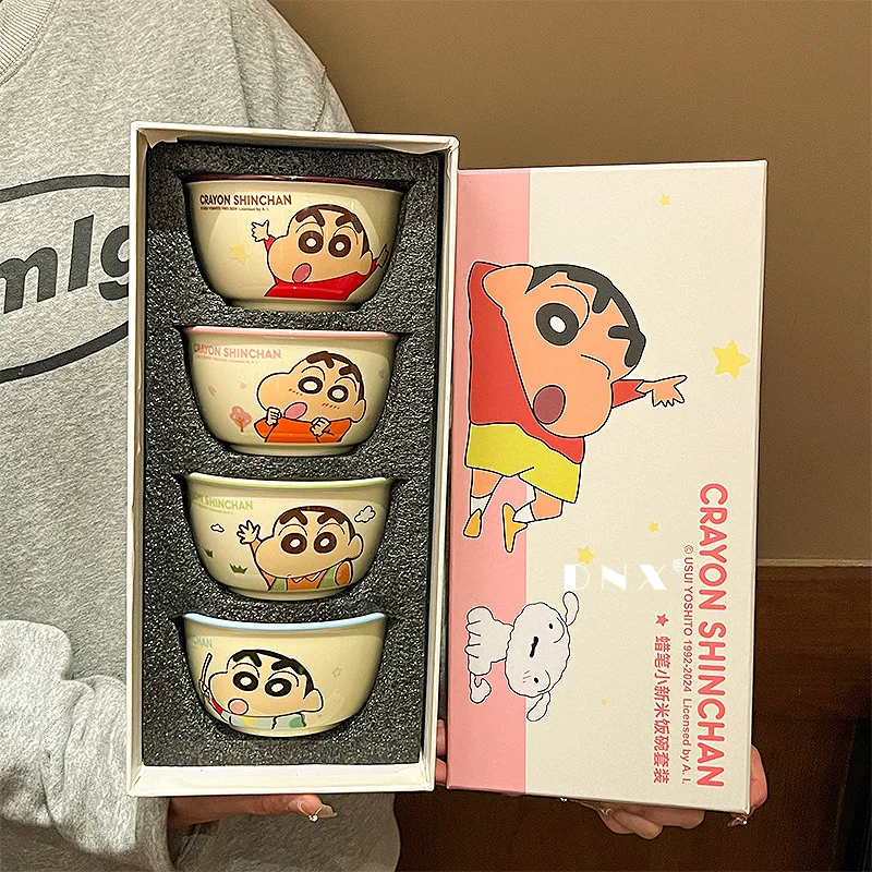 4pcs חדש krayon-chan קערת קרמית אנימה נערה הביתה כלי שולחן קרמיקה Kawaii סט כלי שולחן קרמיקה Kawaii
