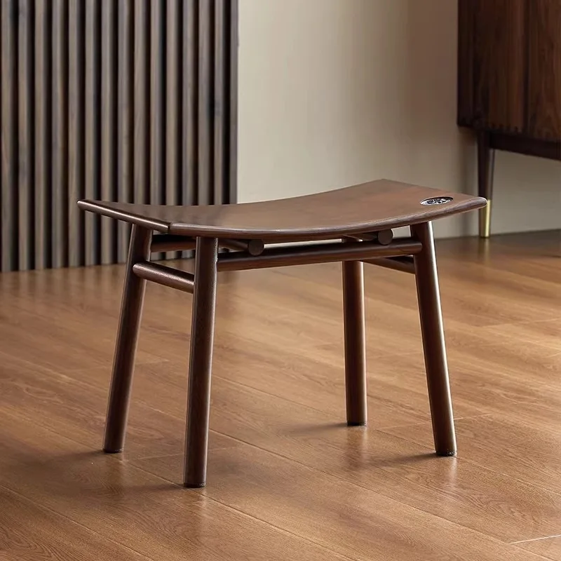 Solid Wood Stool, Saddle Bench for Living Room, Entryway Shoe Changing, Chinese Tea Table Stool, Piano Bench, Home Furniture