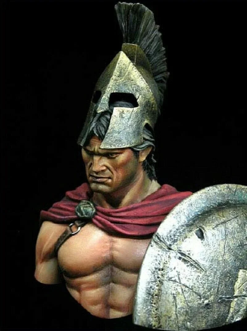 Resin model kit Spartan Warrior Collectible Unassembled Sculpture for Hobbyists