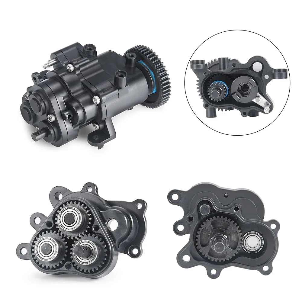 CNC Metal Gearbox with Shifting Slipper Clutch and Transmission Internal Gears for 1/10 RC Crawler TRX4 Bronco TRX6 G63 Upgrade