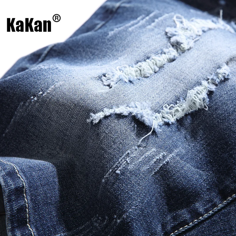 Kakan - European and American Summer New Torn Denim Men's Clothing, Men's Denim Capris Jeans K21-329