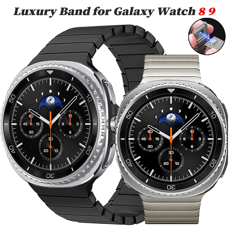 Titan/Edelstahl-Armband für Samsung Galaxy Watch 8 9 44 40mm/8 9 Classic 46mm Luxus-Band für Galaxy Watch 8 9 Armband