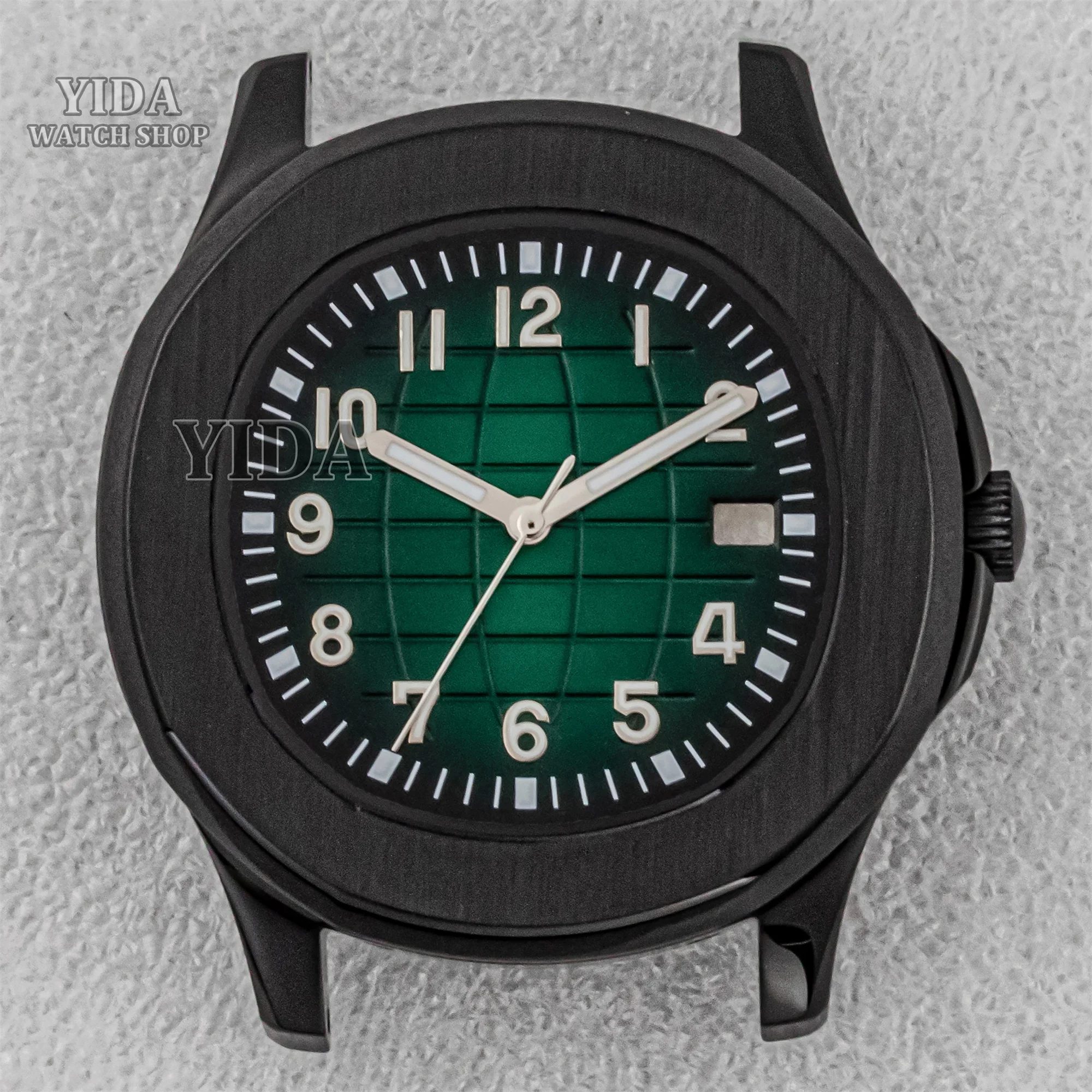 42mm NH35 Watch Case 32mm Dial Green Luminous Pointers Sapphire Glass 10ATM Waterproof For AQUANAUT Nautilus NH36 Movement Mod