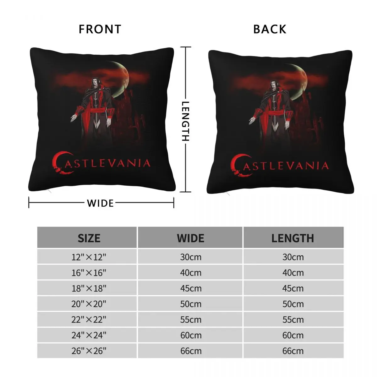 Castlevania Dracula Pillowcase Polyester Linen Velvet Creative Zip Decor Sofa Seater Cushion Cover 45x45