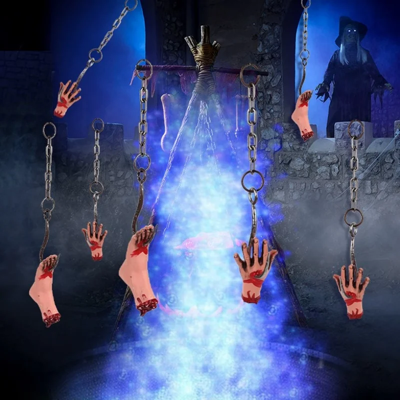 Halloween-Kette hängen Kopf Hände und Füße im Freien Horror Dekorationen Spukhaus geheime Raums zene Requisiten Halloween-Dekor