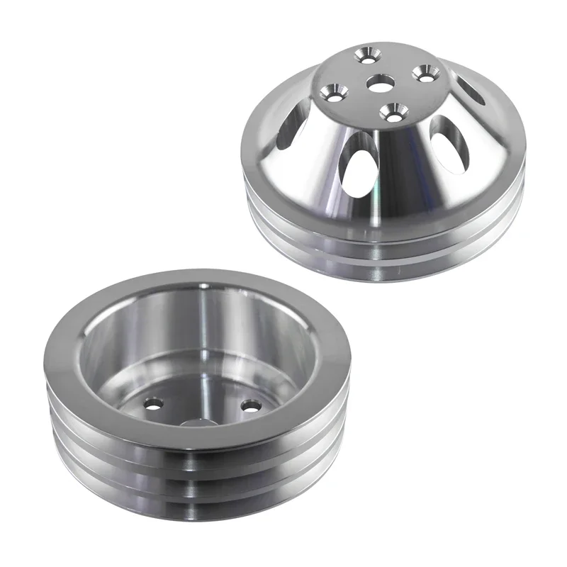 Brand New 2 & 3 Groove Long Water Pump LWP Crank Pulley Kit For SBC Chevy 283 350 265 305 327 383 400 Engine Crank