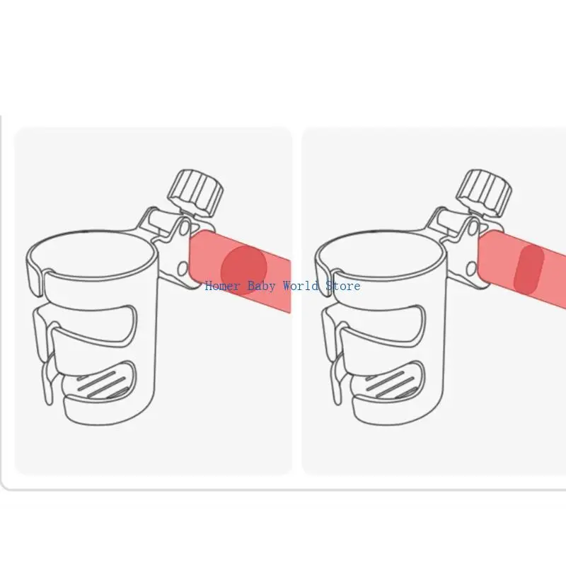 B2QD Portabicchieri per passeggino Portabottiglie universale girevole a 360° per carrozzina Passeggino Accessori per sedia a