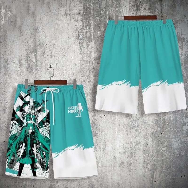 Hatsune Miku Overalls Shorts 3D Children's and Women's Vocaloid Anime Miku Future Anime Surrounding Clothes Loose Trend