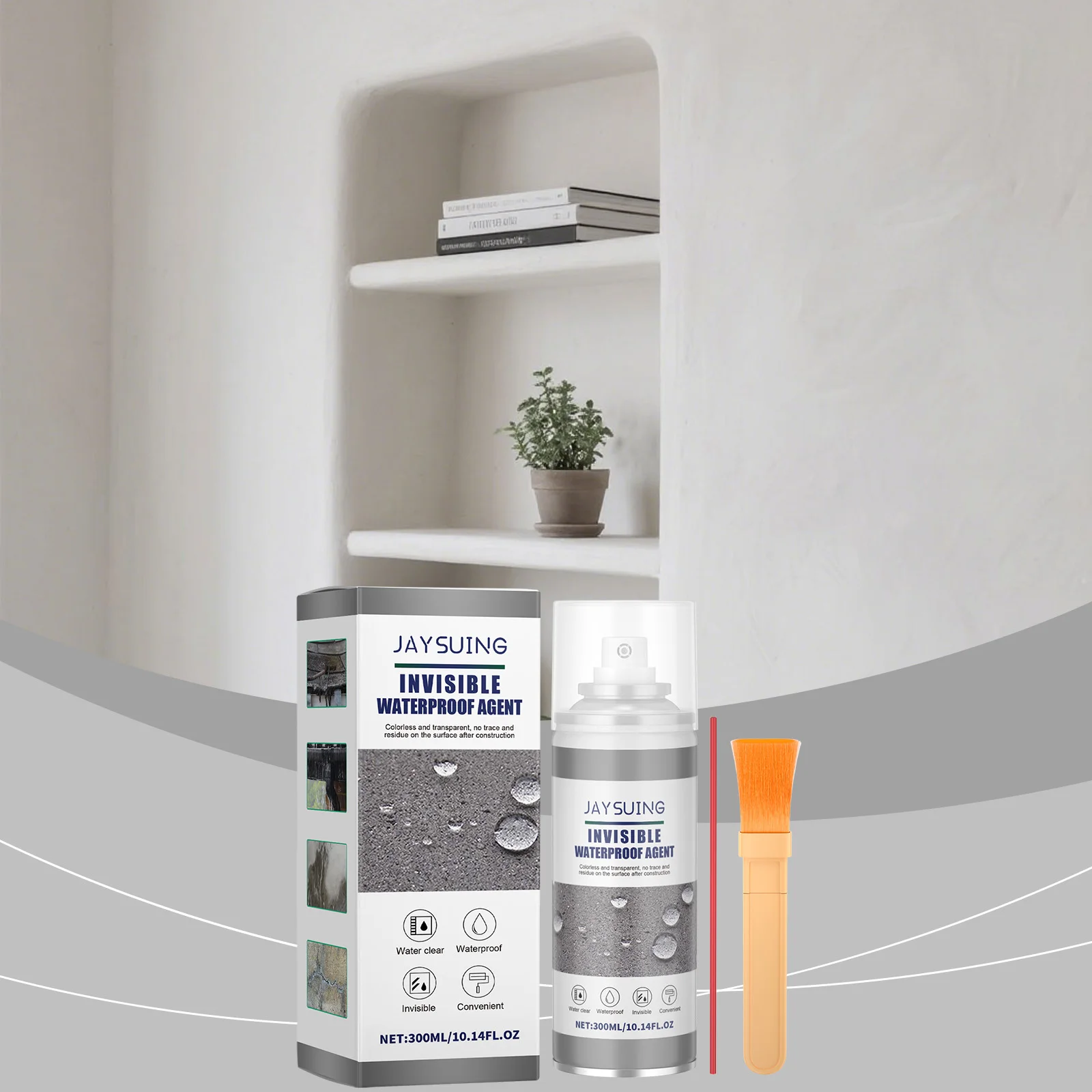 Invisible Waterproof Sealant, Multi-Surface Leak Repair for Bathroom Tiles, Roof & Exterior Walls, Easy Application,Long Lasting