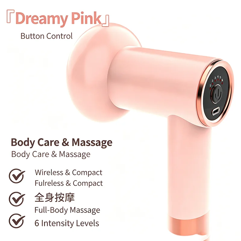 Body Massager, Home Massage Stick With 5 Massage Heads, Convenient Fat Pusher, Wireless Charging, Handheld Whole Body Kneading view 5