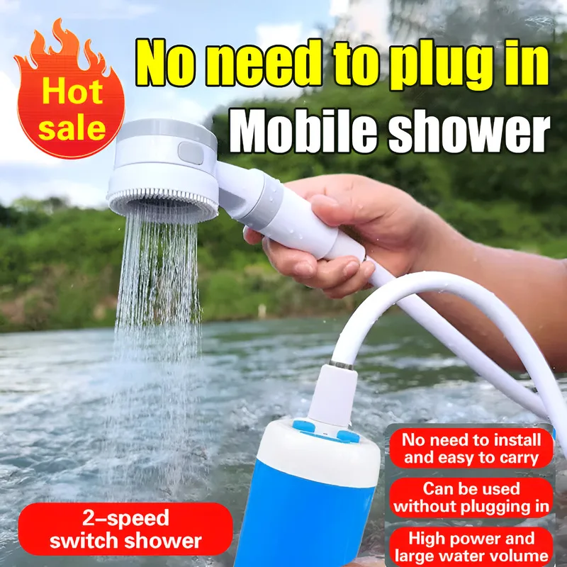 

[Не требует подключения/Душ/Высокое давление воды] Портативный открытый водный душ/Не требует установки Легко носить с собой Высокая мощность Большой объем воды