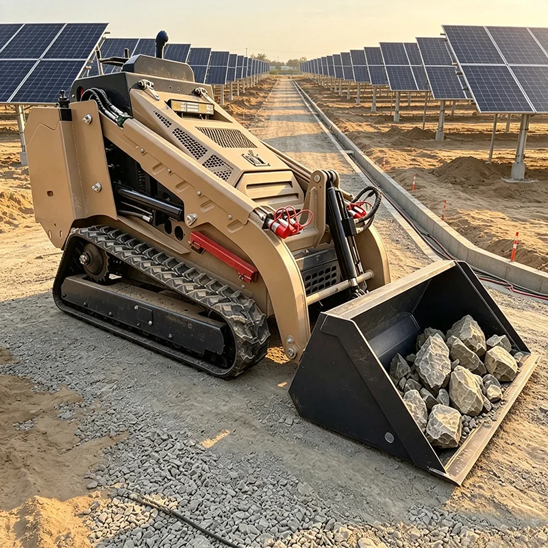 Electric Compact Skid Steer Loader Low Noise Mini Skid Loader for Warehouse Indoor Garden Landscaping Applications
