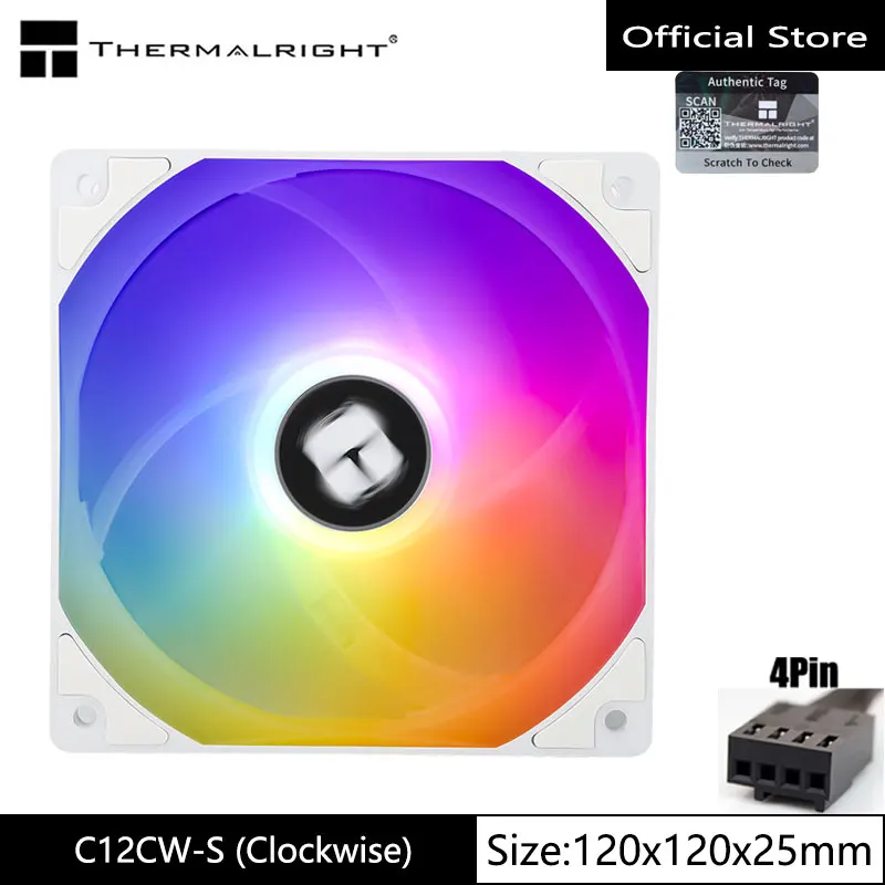 Thermalright TL-C12RB-S V2 Ventilateur PC PWM ARGB 120mm - Refroidissement Silencieux Et Performant