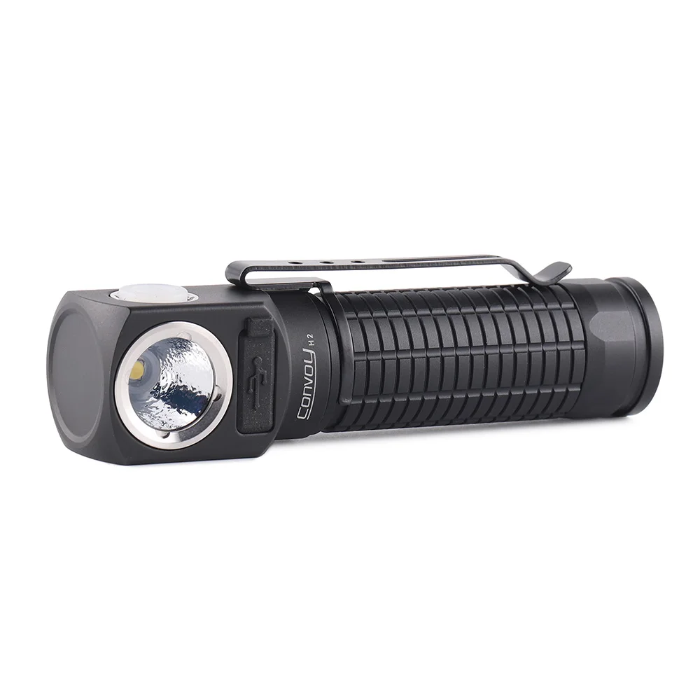 Convoy H2 Flashlight with 519A Linterna Led Headlamp 18650 Type-C Rechargeable Lamp Headlight L-shape Torch Camping Head Light