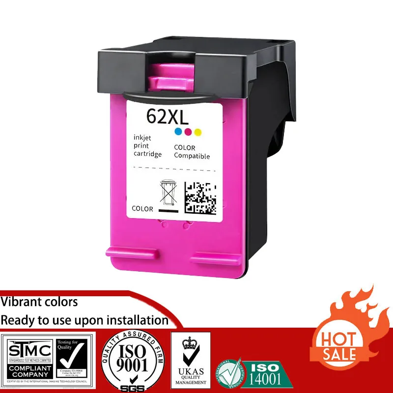 Compatible Remanufactured Ink Cartridge for HP 62 HP62XL 62XL suit For HP OFFICEJET 200/200C/250/250C/258/5740/5741/5742 Printer