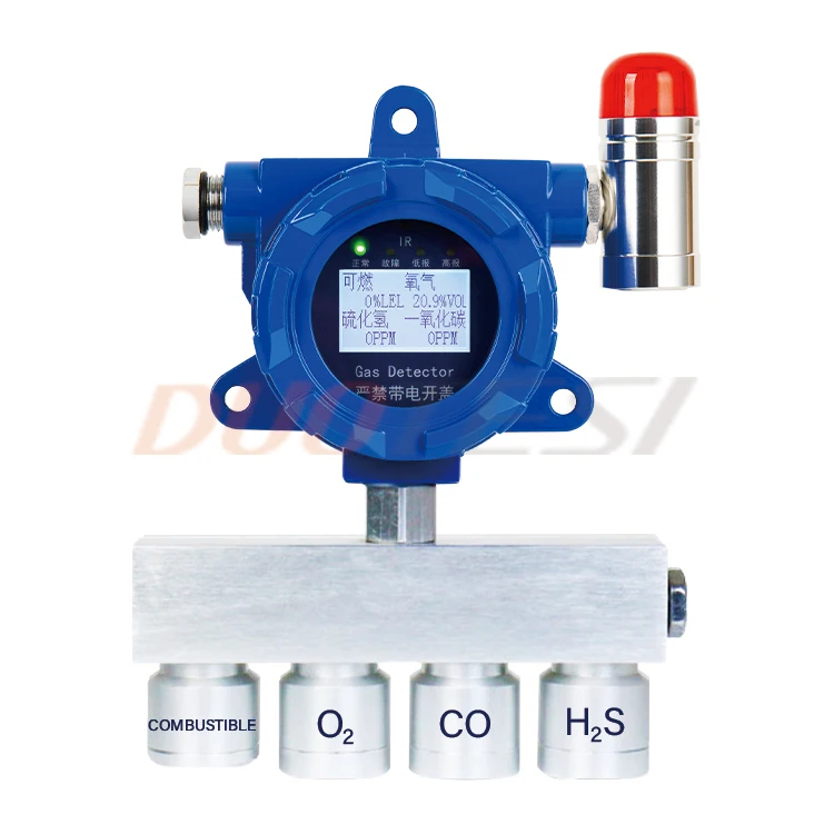 

DUOTESI Fixed 4 in 1 Gas Detector Fixed Multi Gas Leak Detector
