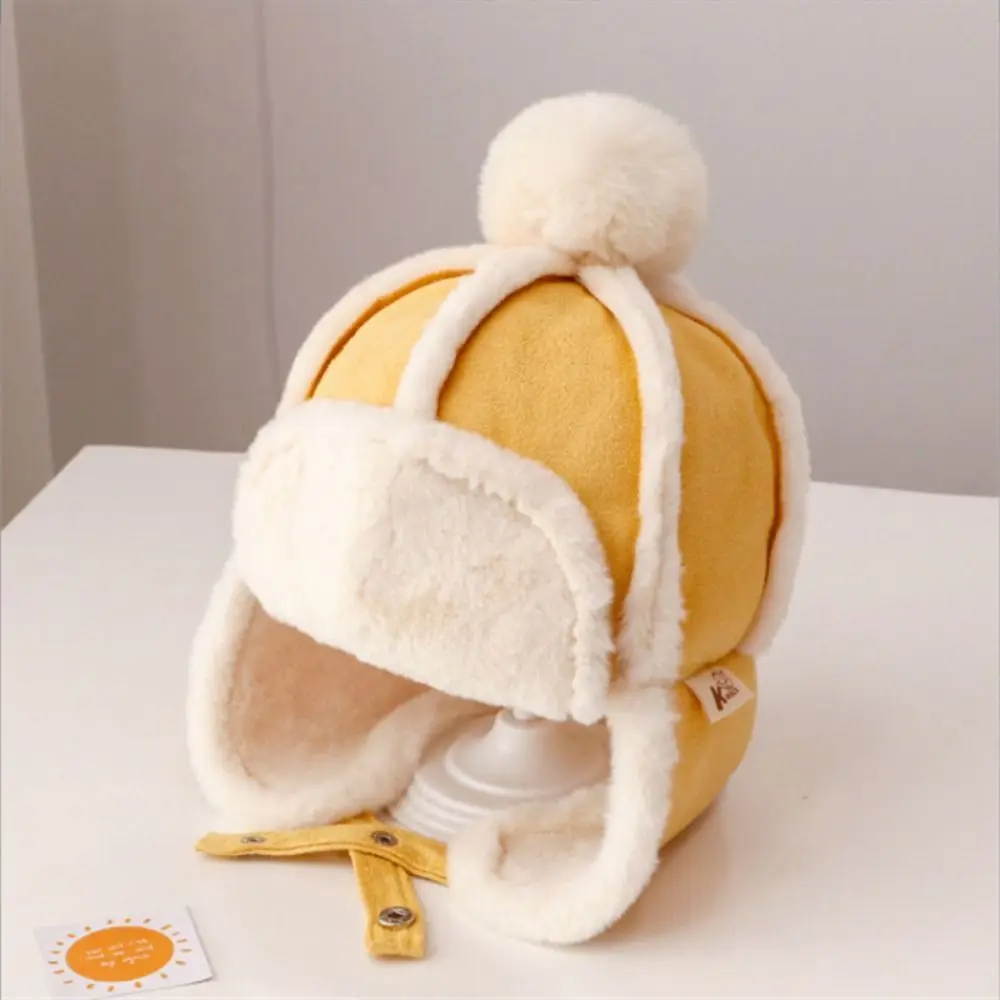 

Cute Unique Kids Fashion Design Ear Protector Face Protection Baby Plush Hat Korean Cap Plush Hat Children Bomber Hat