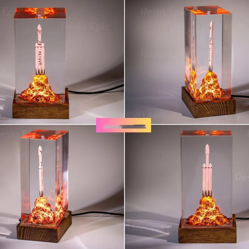 Starship Rocket Launch Epoxy Light Starship Diorama