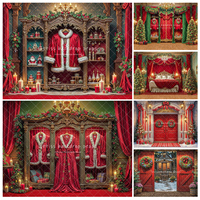 Santa Claus Closet Backdrops Kids Family Photography Xmas Winter Room Photocall Props Christmas North Pole Couture Backgrounds