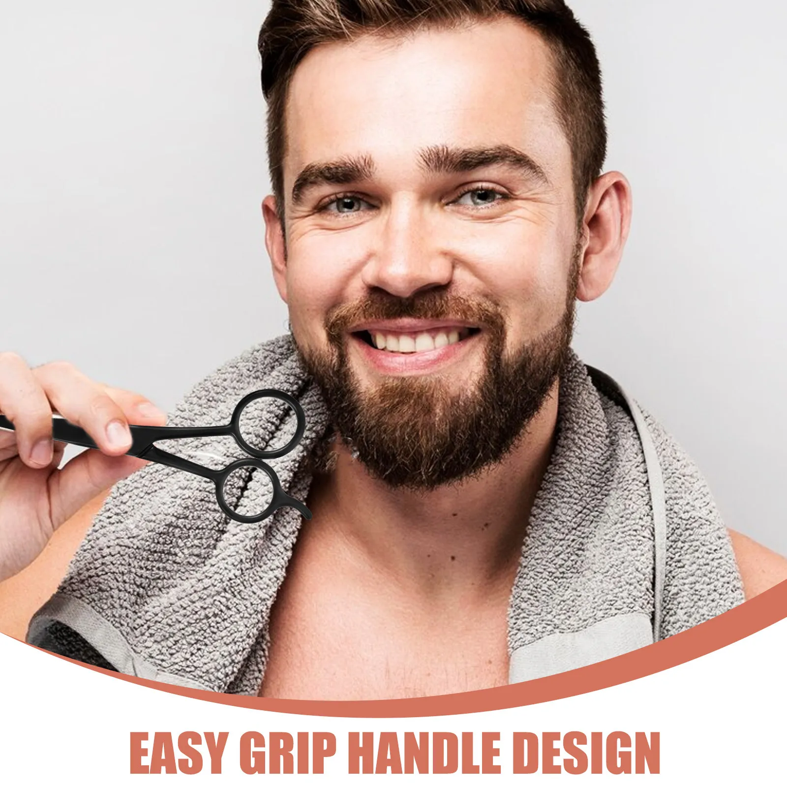 

Набор для ухода за бородой: ножницы для стрижки из нержавеющей стали с расческой и чехлом для хранения, для мужчин, для использования в салоне, дома и на улице