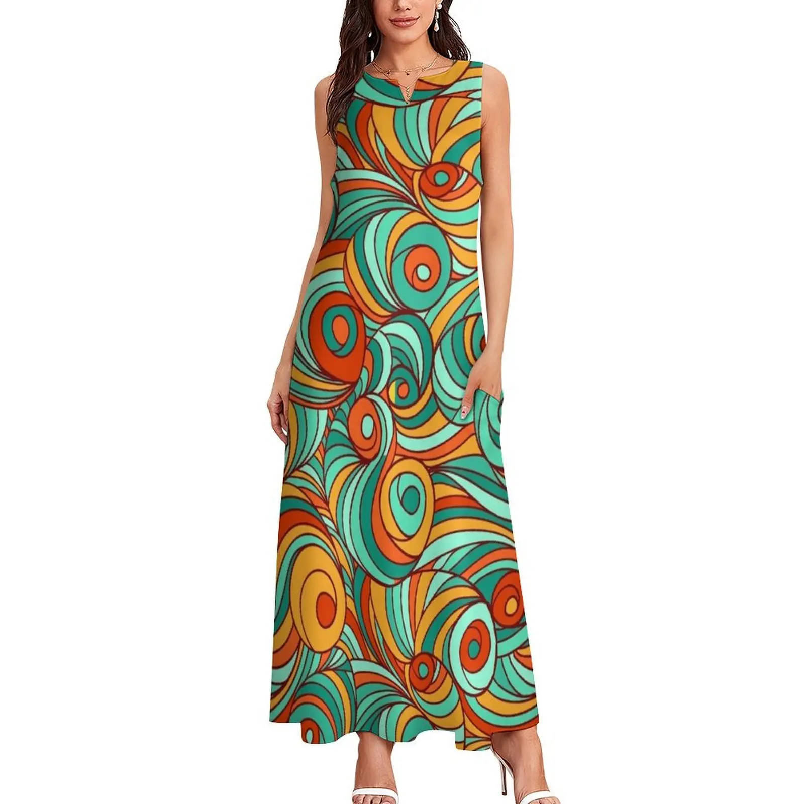 Swirling 70’s Long Dress dresses for women 2025 ladies dresses for special occasion dresses for woman Summer skirt Dress