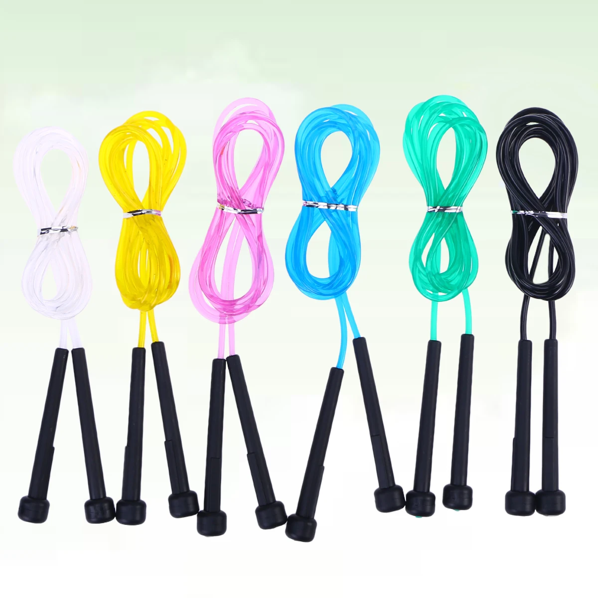 

6Pcs Speed Jump Rope 3 Meters PVC Wire Anti-Slip Handles Skipping Rope for Adults Exercise Fitness Cardiovascular Training