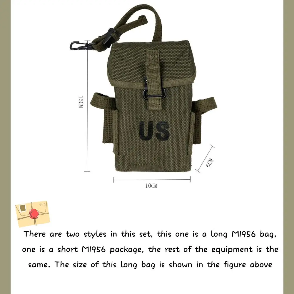 M1956 Nachbildung einer langen Beuteltasche, 2. Weltkrieg, Sportausrüstung des koreanischen Kriegs, Ausrüstungskombinationsset 1956 Tasche – Detail 3