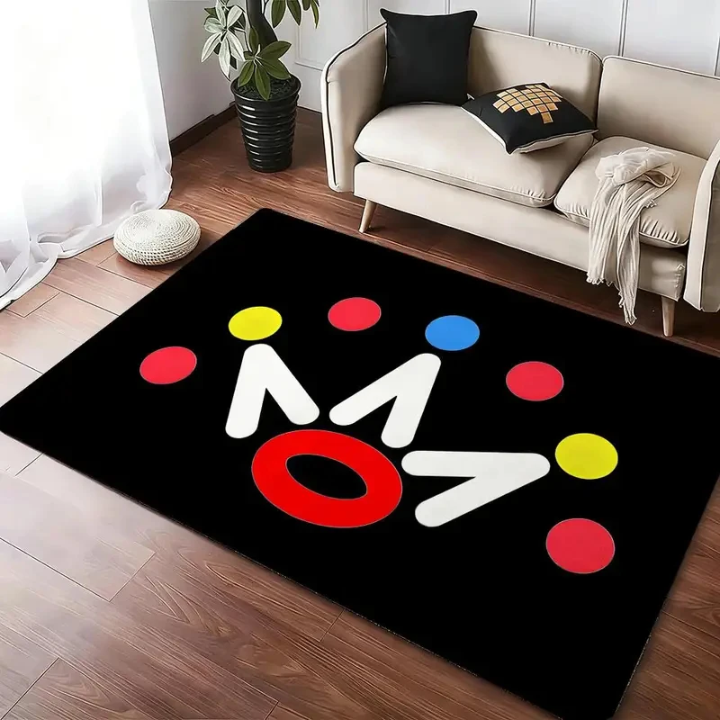 VIKAMA Cute Clown MOMO Print Area Rug Non-Slip Washable Soft Floor Carpet for Living Room Bedroom Kids Room Home Decor