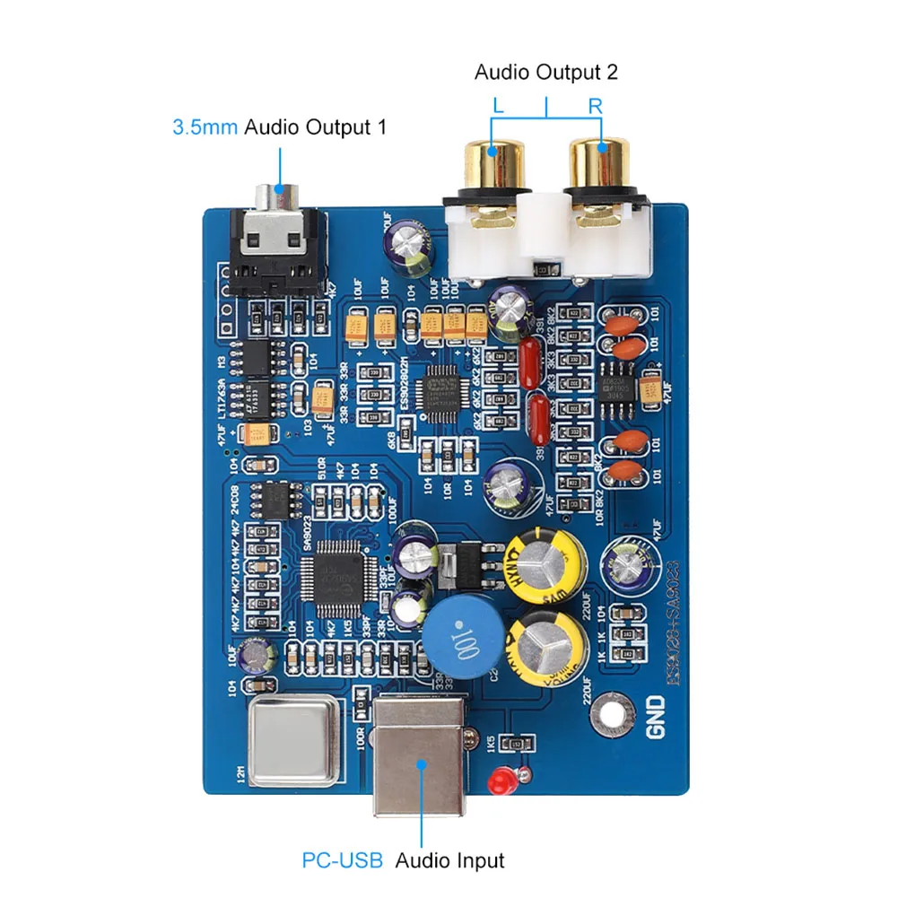 MIni USB Decoder Board ES9028K2M+SA9023 Fever Audio DAC Sound Card Decoding Module DIY for Power Amplifiers Home Theater