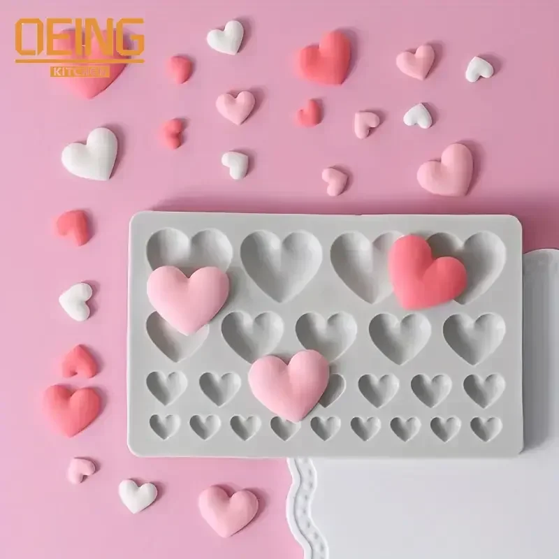 

25 Cavity Love Silicone Molds DIY Heart Shaped Cake Mold Pastry Fondant Chocolate Cake Decor Tools Baking Supplies Resin Mould