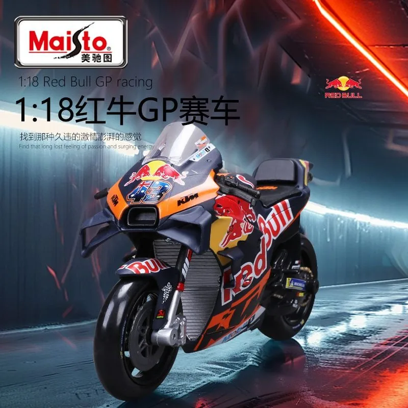 

Maisto 1:18 Alloy Simulated Red Bull GP Racing Motorcycle Model Ornament Exquisite Toy Gift for Boys