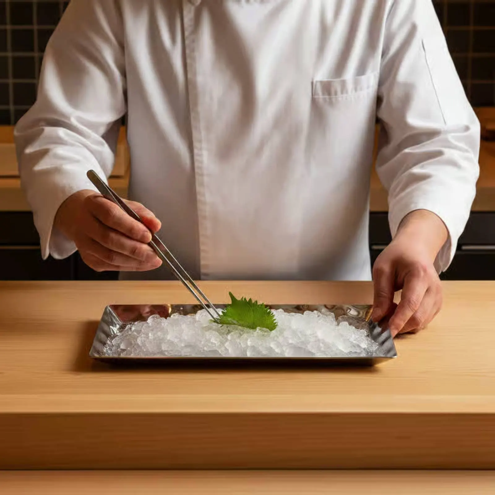 

Sashimi Ice Platter Shiny Finish Decorative Serving Dish Stainless Steel Serving Tray Even Edges Cold Food Server Stable Base