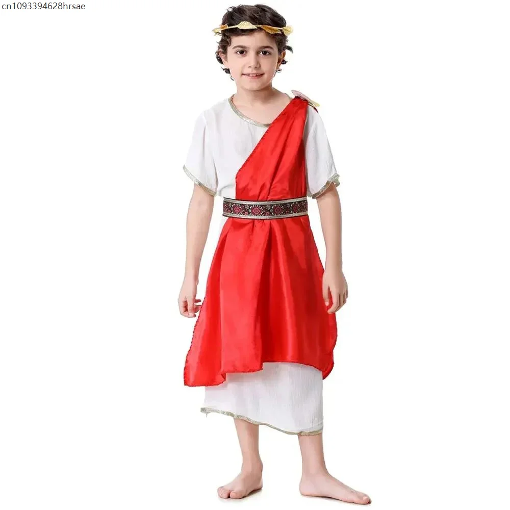 Детский костюм древнегреческой тоги на Хэллоуин для девочек, египетская принцесса, шаль на одно плечо, струящееся платье, костюмы для хора и выступлений