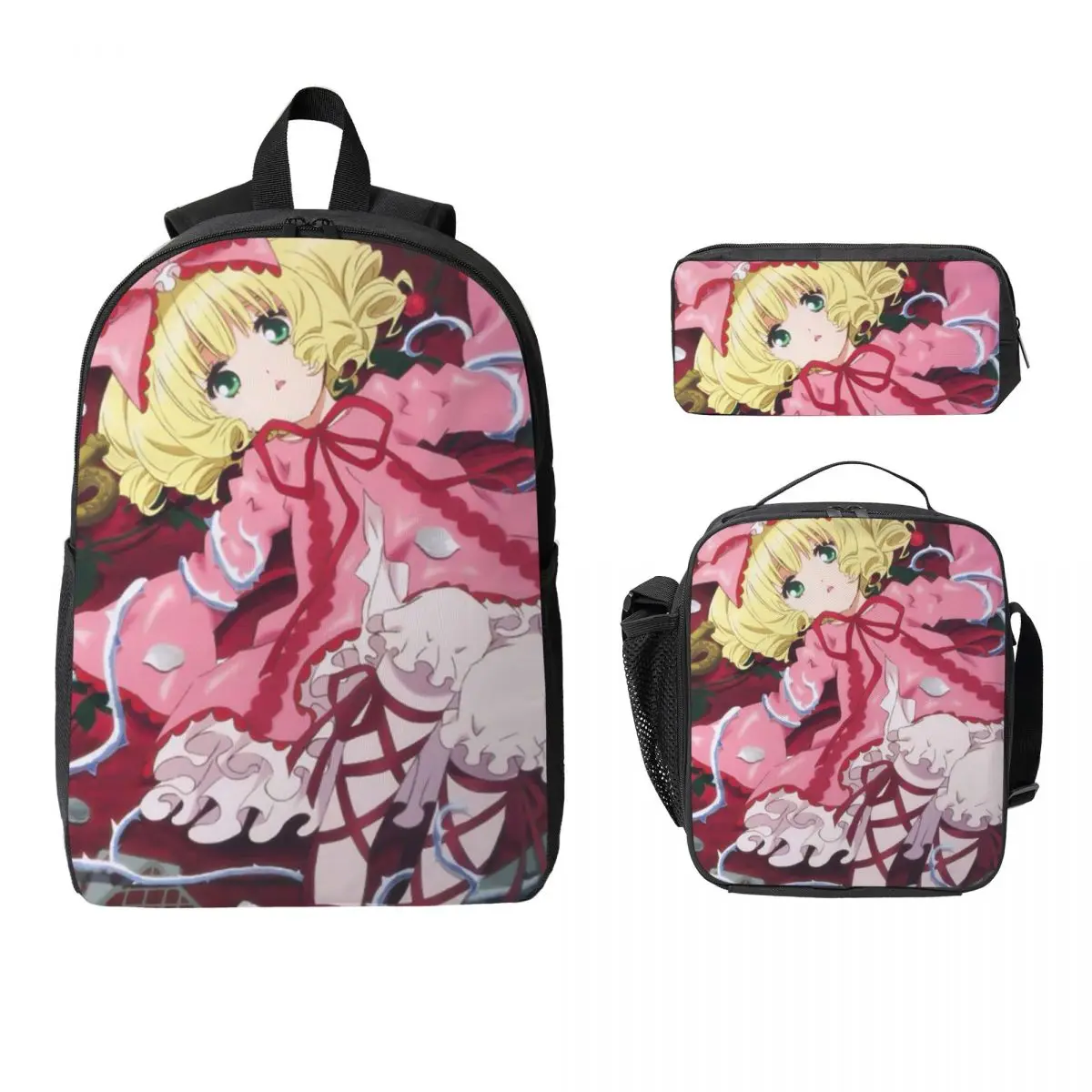 

Romantic Anime Rozen Maiden Wantage Backpack BookBag School Bag Computer Shoulder Bags 3ps Insulated Lunch Bag Pencil Case