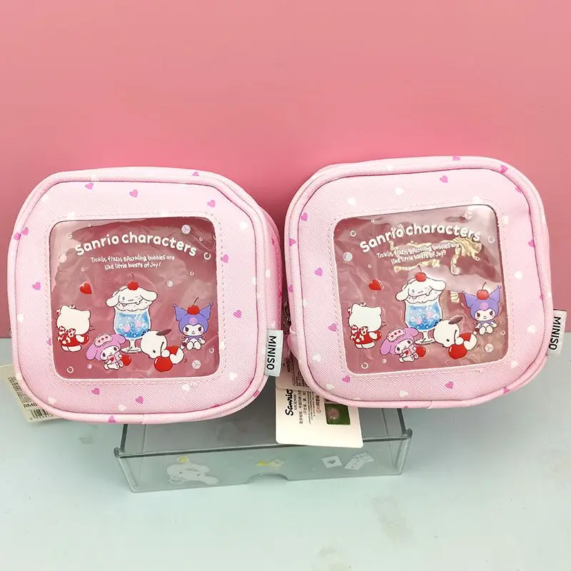 

Miniso Sanrio Hello Kitty Storage Bag Kawaii Anime Cinnamoroll Kuromi Colorful Summer Sweet Cute Cartoon Makeup Bag Girl Gifts