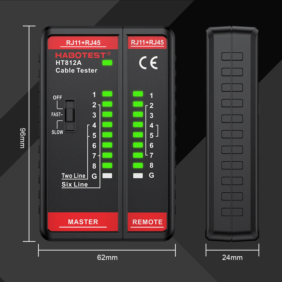 HABOTEST HT812A Network Cable Tester 8P/6P/4P/2P Cable lan Tester Networking Wire Telephone Line Detector Tracker Tool