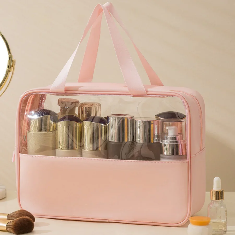 Kulturtasche für Damen und Herren, durchscheinender, wasserdichter Kosmetik-Reise-Organizer für Accessoires und Toilettenartikel – Detail 11