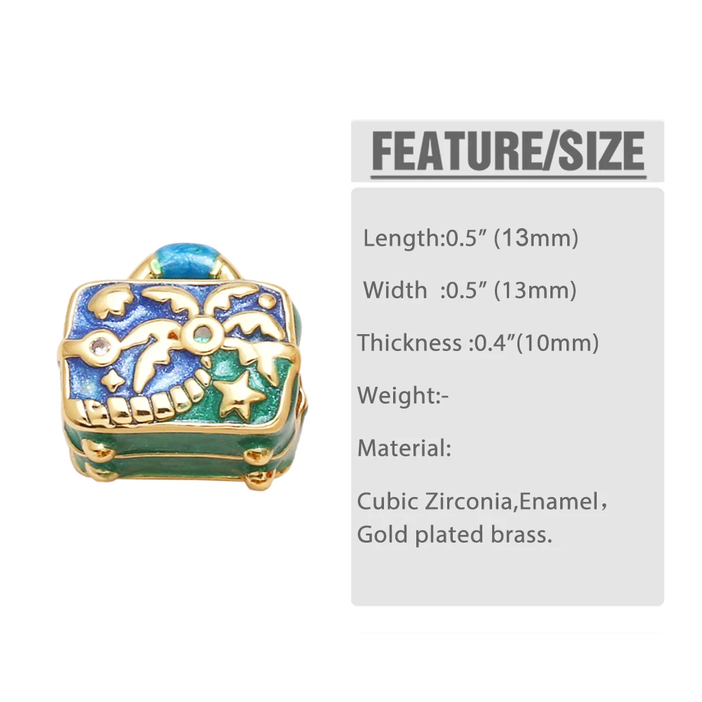 OCESRIO Multicolor Crystal Small Heart Charms for Bracelet Copper Gold Plated Enamel Handbag Jewelry Making Supplies chma310