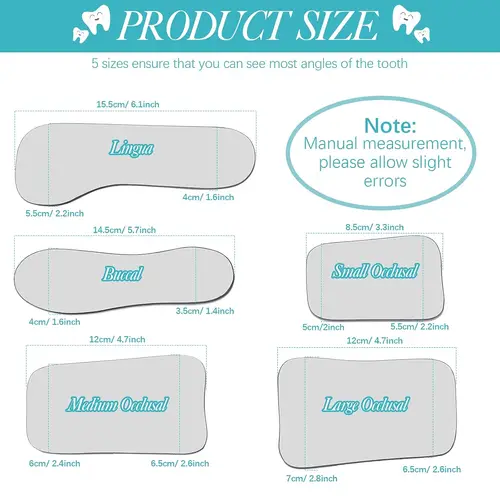 Imagen 2 del producto Espejo de boca Dental, Reflector oclusal, espejo de fotografía Intraoral, vidrio chapado Dental de 2 caras, foto Intraoral, 5 uds.