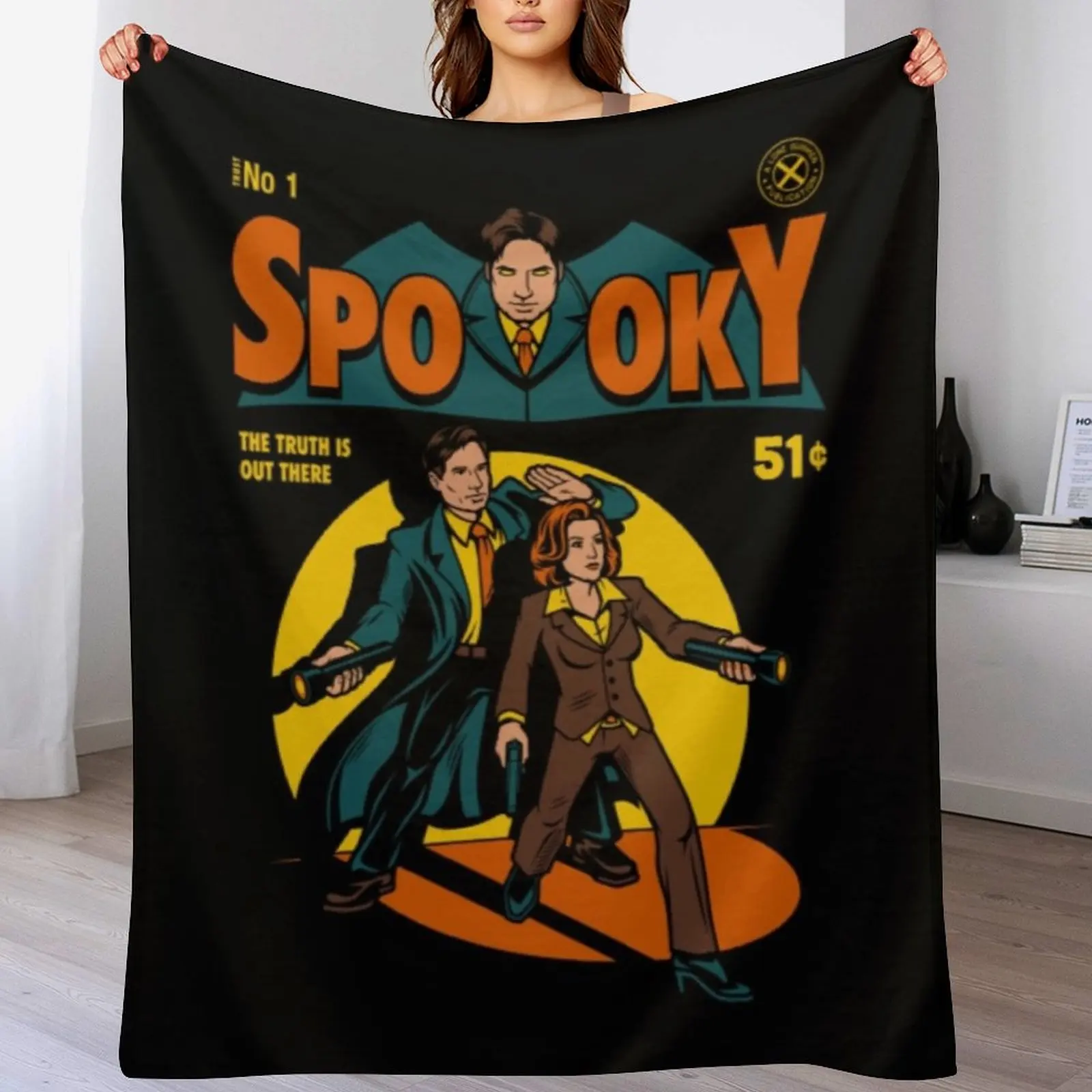 

X Files, Spooky Comic Throw Blanket Elegant Warm Throw Blanket for Hotel Home