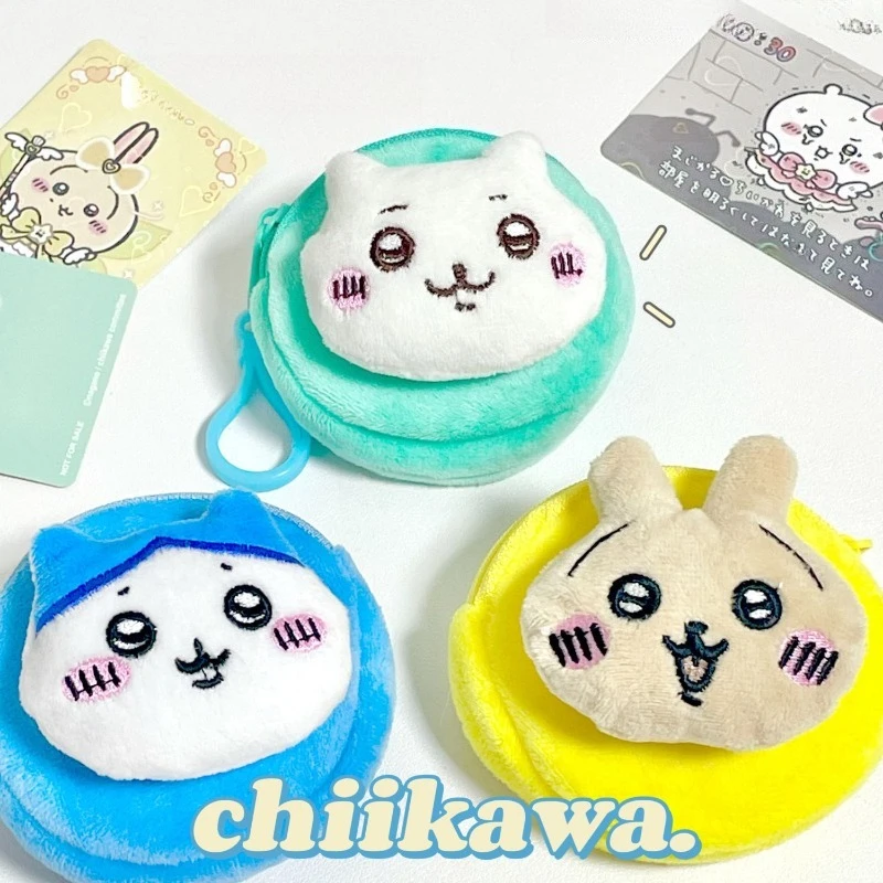 Chiikawa New Cute Plush Coin Purse Headphone Bag Round Ins Couple Bag Pendant High-value Usagi Cartoon Storage Bag Birthday Gift