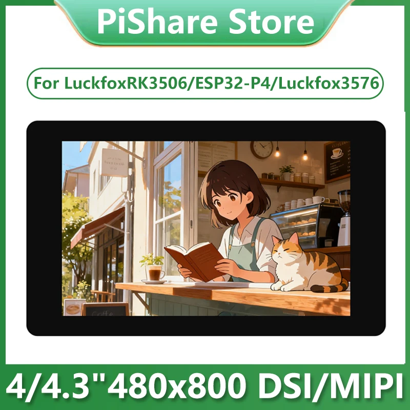 Raspberry Pi 4/4.3 inch DSI Capacitive LCD TouchScreen Display 4/4.3inch 480x800 5-Point Touch For Luckfox Lyra RK3506/ESP32-P4