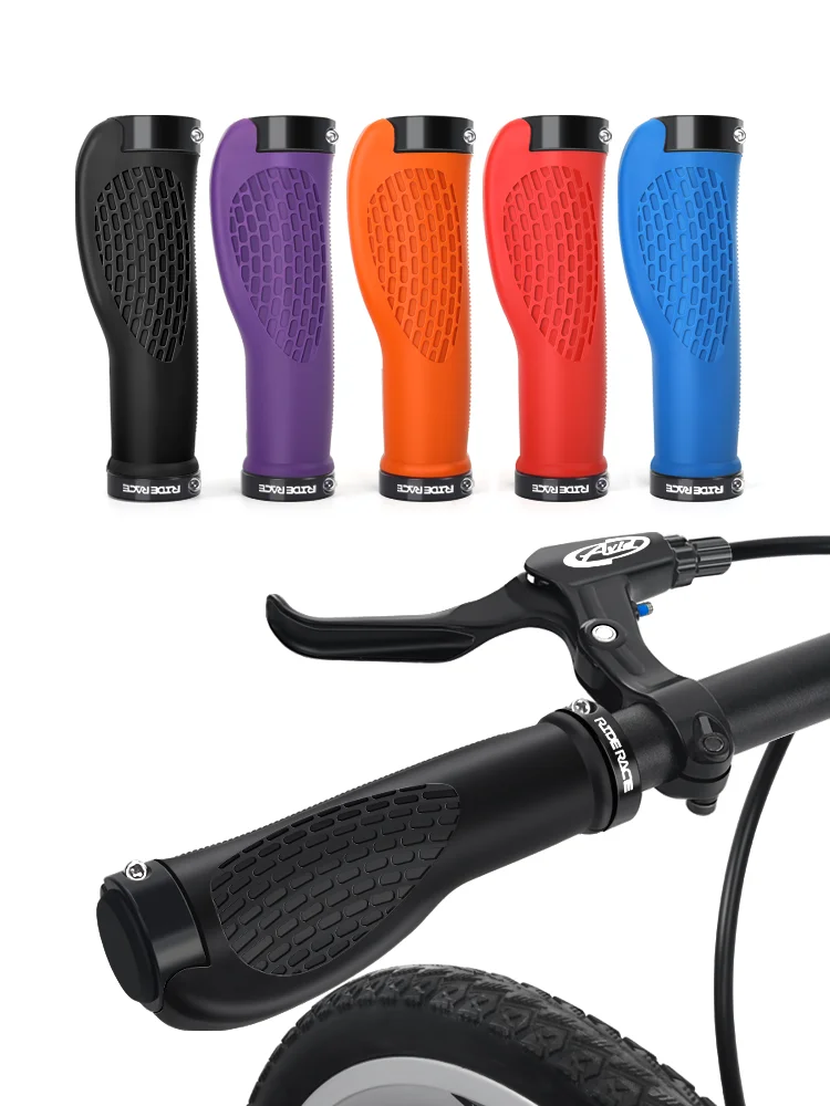 AliExpress riderace RIDERACE Bicycle Handlebar Grips Dual Lock Mountain Bike Handle Bar Cover Shockproof Non-Slip Ergonomic Cycling Grip Soft Rubber