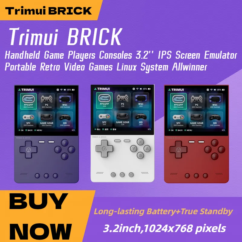 

Genuine Trimui BRICK Handheld Game Players Consoles 3.2'' IPS Screen Emulator Linux System Portable Retro Video Games