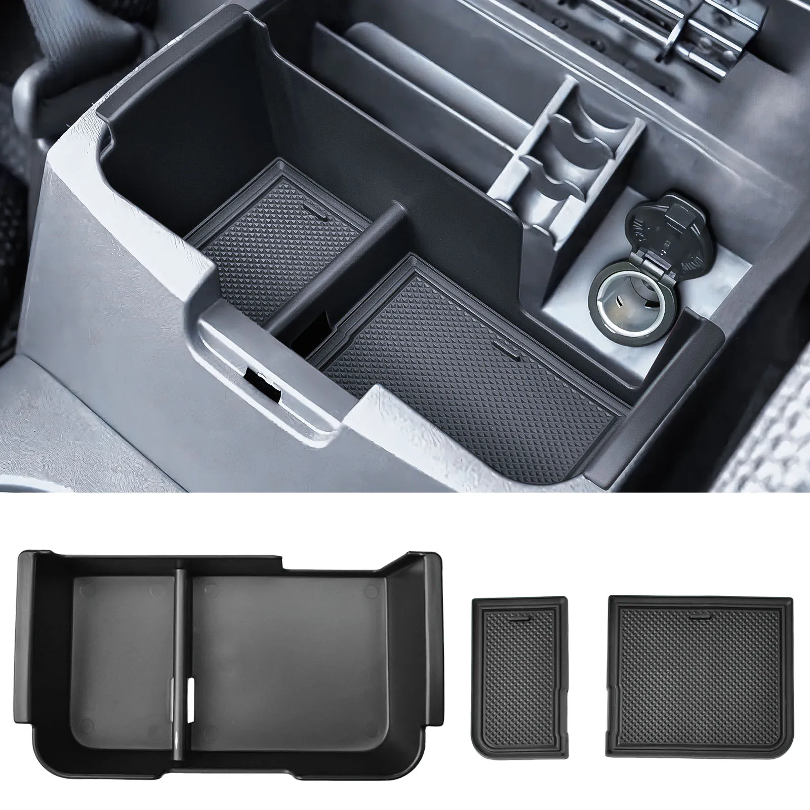 

HGWEI Center Console Storage Box Tray for 2005-2021 Nissan Frontier Armrest Storage Organizer Interior Phone Holder Car Box Tray