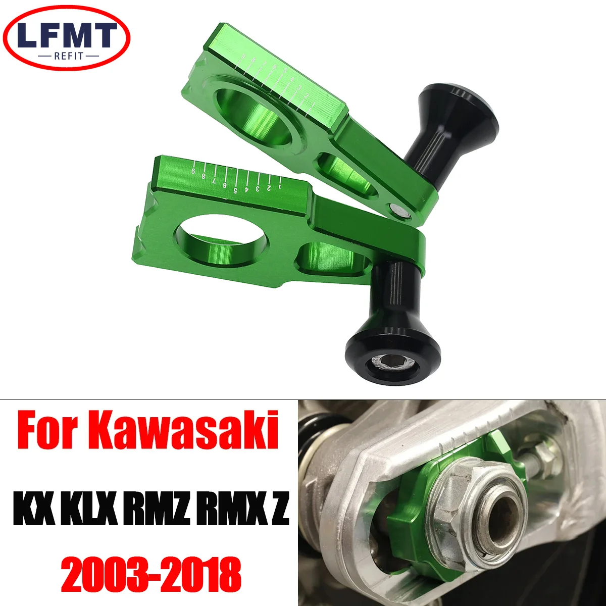 

CNC Rear Chain Adjuster Axle Block Protection Cap For Kawasaki KX125 KX450F KLX450R KX250 KX250F For Suzuki RMZ450 450Z RMZ250