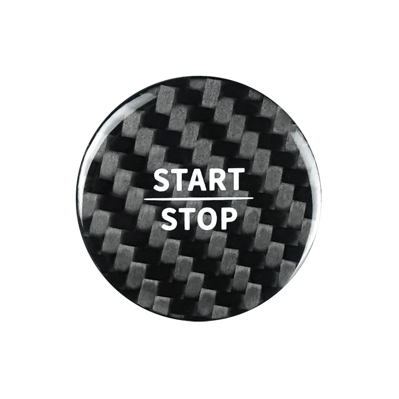 Car Engine Start Stop Button Trim Cover for Mercedes Benz EQE EQS 2023-2025 Real Carbon Fiber One-click Push Ignition Sticker