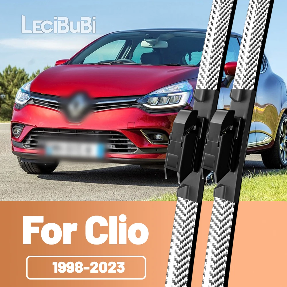 2pcs Front Windshield Windscreen Wiper Blades Carbon Fibre Wipers For Renault Clio 2 3 4 5 1998-2023 2005 2012 2013 2018 2019